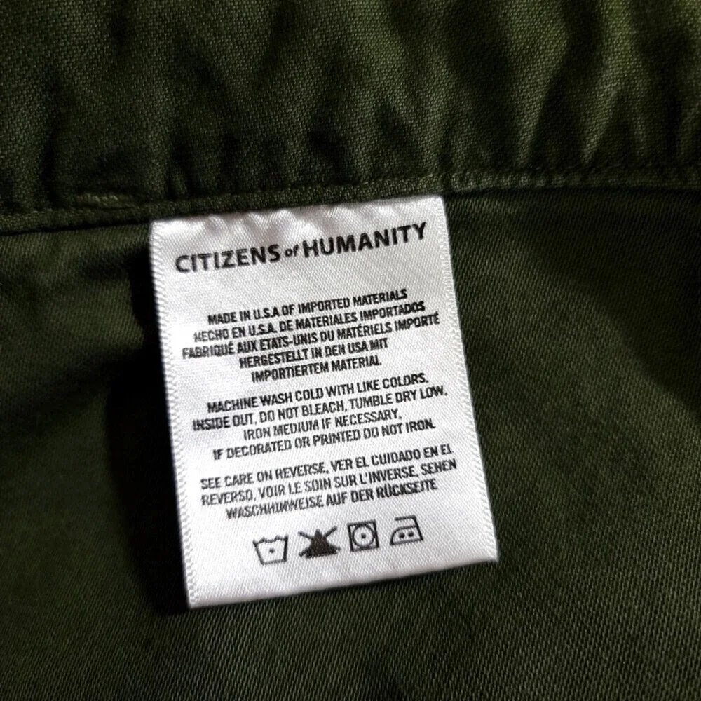 CITIZENS OF HUMANITY Marta Utility Jumpsuit Workwear Coverall Minimal Cargo Army